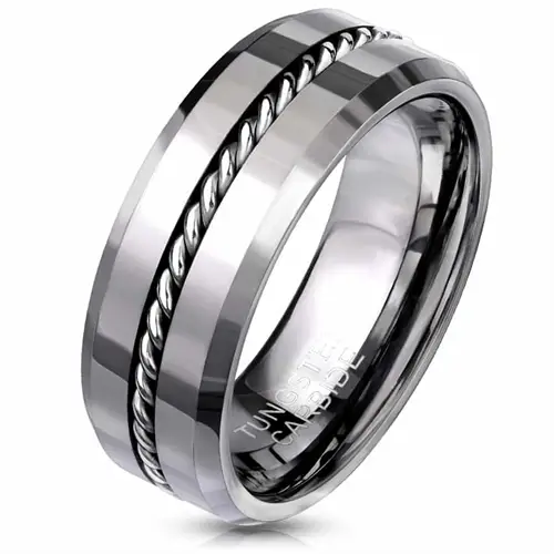 K4 Tungstenring Med Kæde
