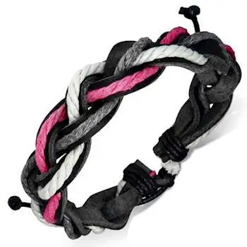 Læder Og Bomuld Armbånd