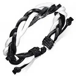 Læderarmbånd Black White