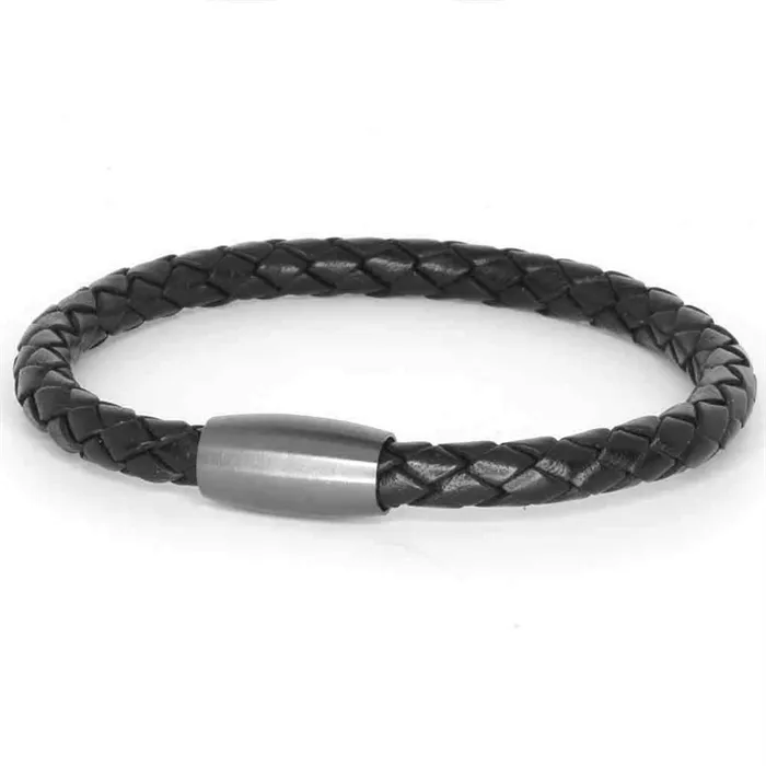 Læderbolo Armbånd Med Magnetlås