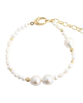 Line Pearl Bracelet   Golden