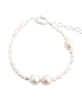 Line Pearl Bracelet   Silver