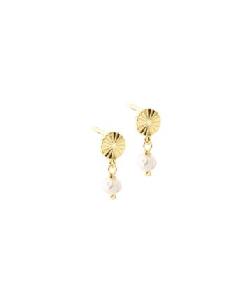 Line Pearl Earstud   Golden