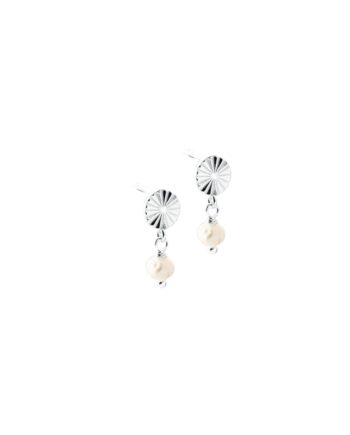 Line Pearl Earstud   Silver