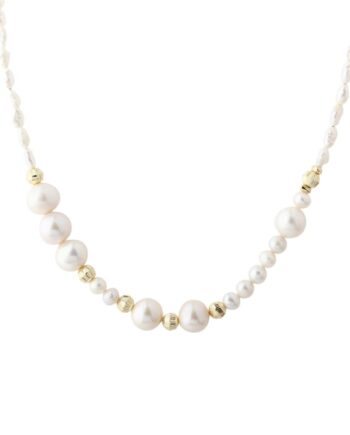 Line Pearl Necklace    Golden
