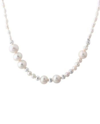 Line Pearl Necklace    Silver