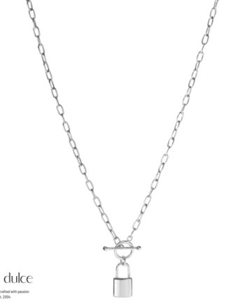 Lock Love Necklace   Silver