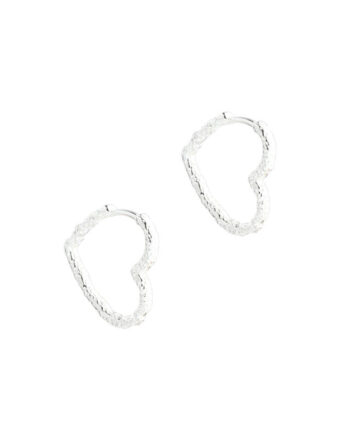 Love Me Heart Hoop Big   Silver