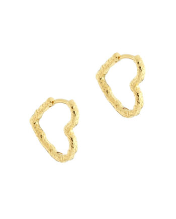 Love Me Heart Hoop Small   Golden