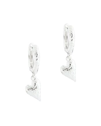 Love Me Hoop With Heart   Silver