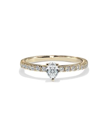 Oxford Pear Cut Solitaire Ring   Guld