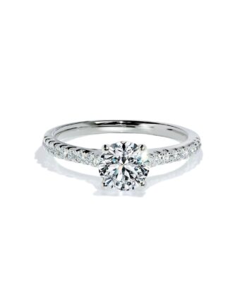 Love Solitaire Safir Og Diamant Forlovelsesring   Hvidguld