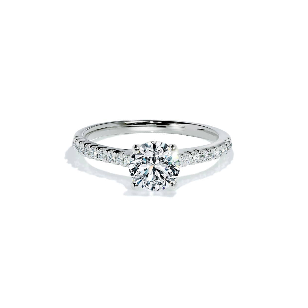 Love Solitaire Safir Og Diamant Forlovelsesring Hvidguld