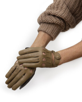 Loveglove Kørehandsker   To Farver Mørkebrun Og Oliven