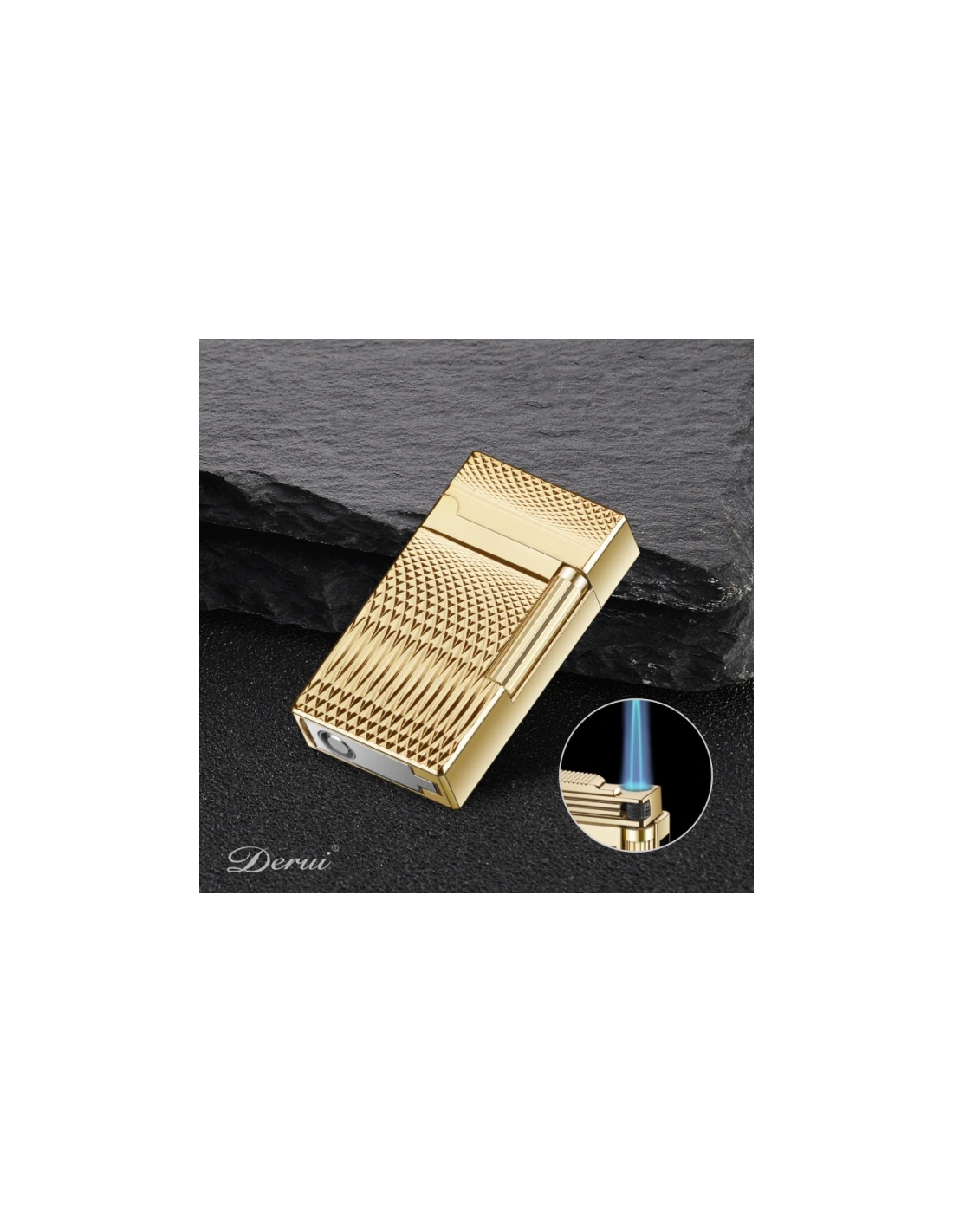 Luigi Ricci  Quot Havana Quot  Jet Lighter Af Derui   Guld Cigar-og Cigaret Jet Flint Kvalitets Lighter Og Stormlighter Med Cigar Punch