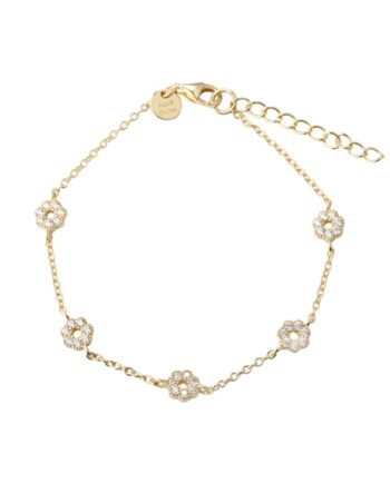 Lumi Flower Clear Bracelet   Golden