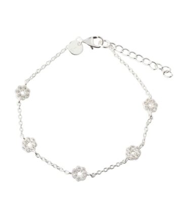 Lumi Flower Clear Bracelet   Silver