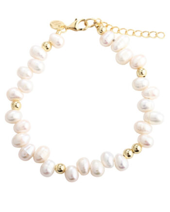 Lunella Pearl Bracelet   Golden