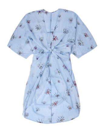 Lyseblå Kimono  Breeze Med øje Mønster   Farver One Size