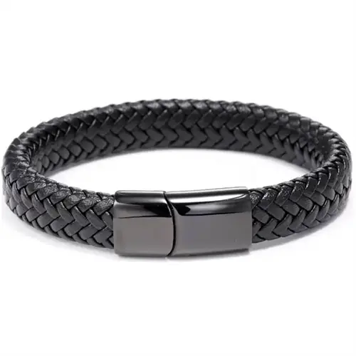 Major Black Microfiber Læderarmbånd