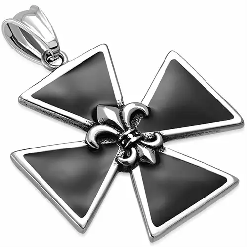 Malteserkors Med Fleur De Lis Vedhæng
