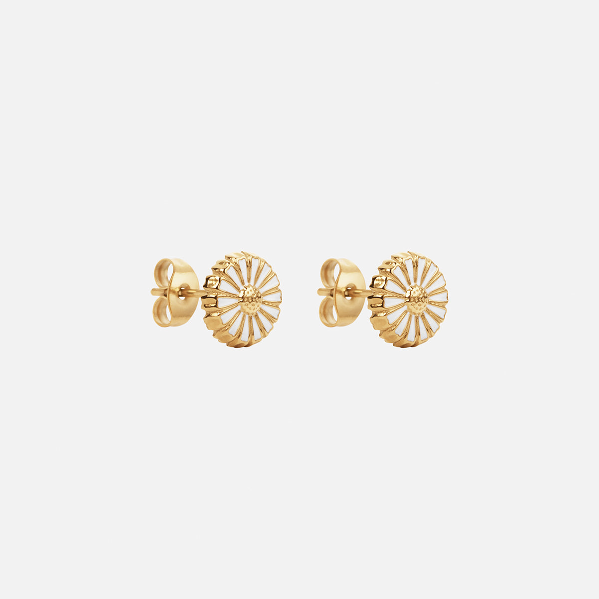 Marguerit øreringe 18k Guldbelagt 8mm