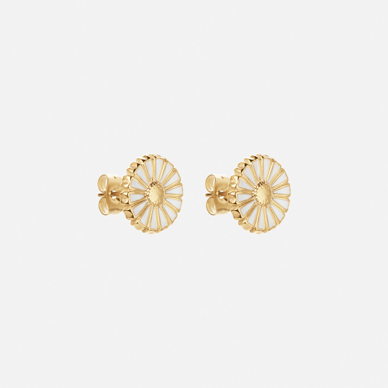Marguerit øreringe 18k Guldbelagt 12mm
