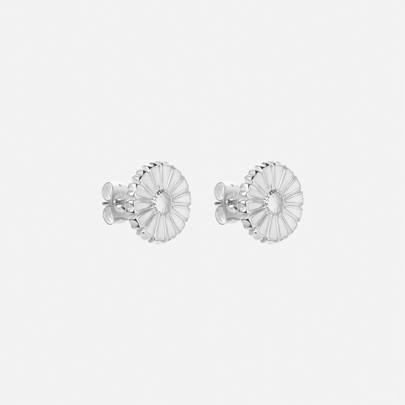 Marguerit øreringe Sølvfarvet 12mm