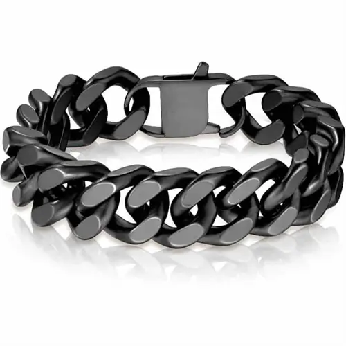 Mat Blackcoat Square Armbånd   ædelstål       Cm