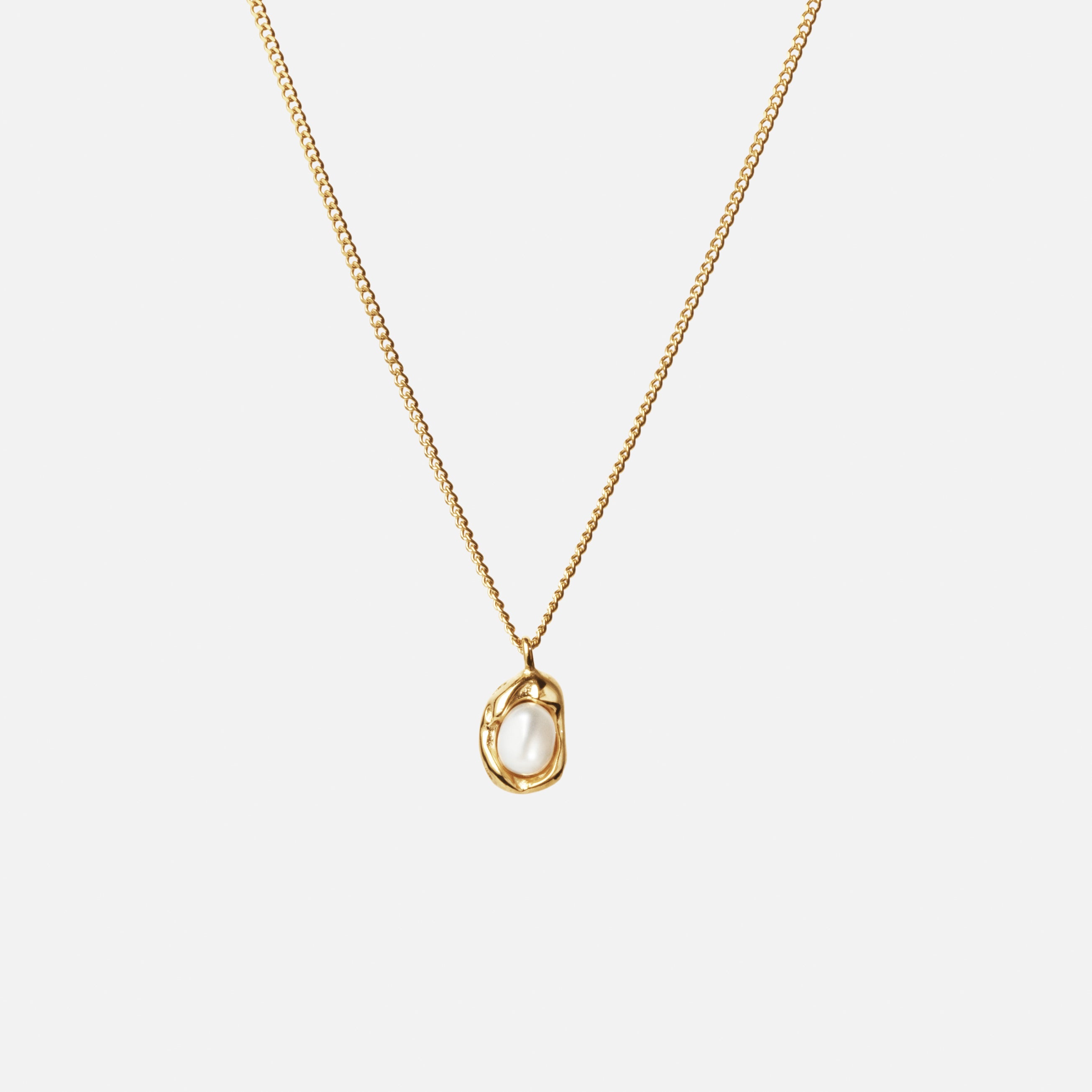 Melted Perlehalskæde 18k Guldbelagt