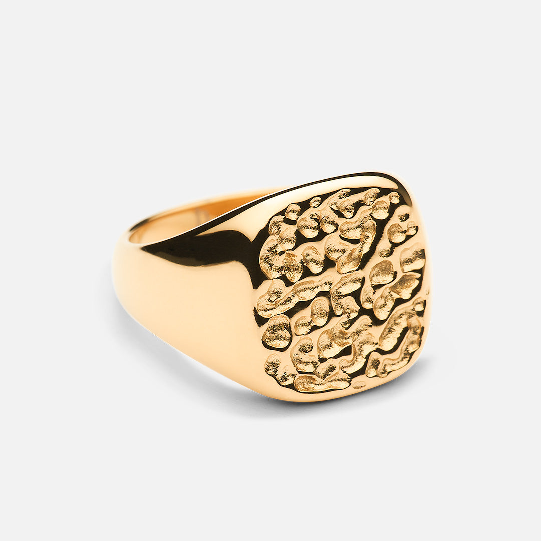 Meteor Square Ring 18k Guldbelagt
