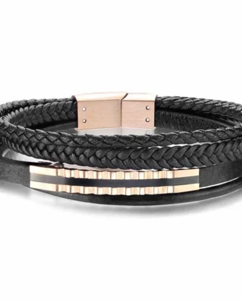 Micro Fiber Læderarmbånd Ip Guldbelagt Rose