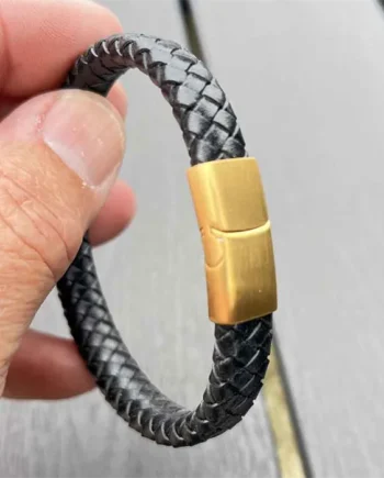 Mini Major Armbånd Fiberlæder Med Guldlås