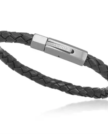 6mm Læderarmbånd   Boloflet  Sort