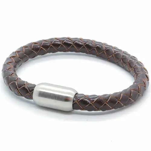 Mørk Brun Læderarmbånd  Koe