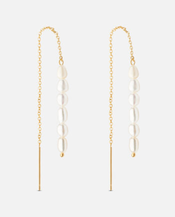 Moonlit Drops Perleøreringe 18k Guldbelagt