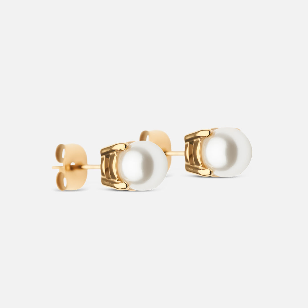 Moonlit Drops Perlestuds øreringe 18k Guldbelagt