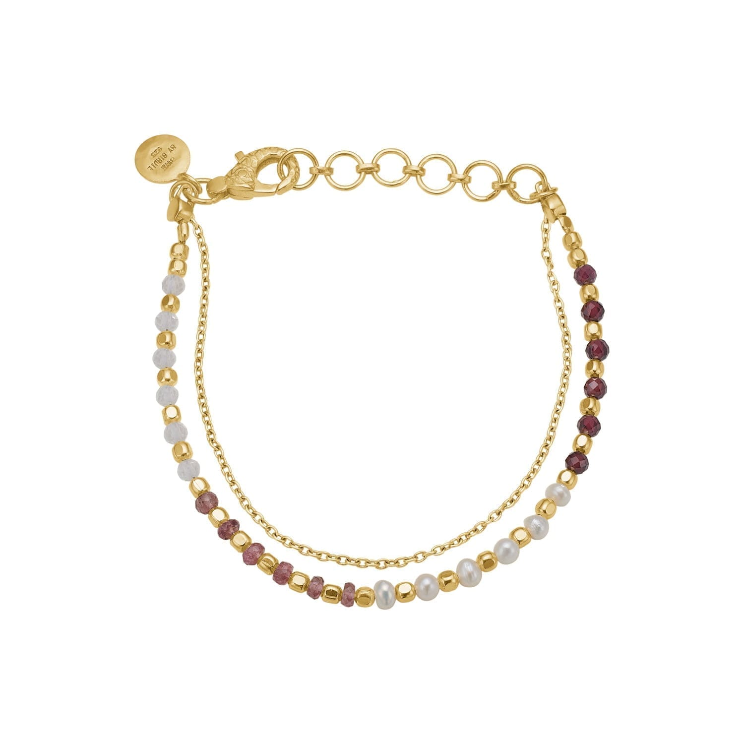 Nanna Gp Red Mix Perle Armbånd