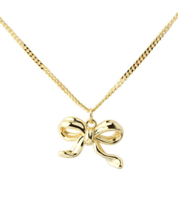 New Curve Bow   Necklace Golden