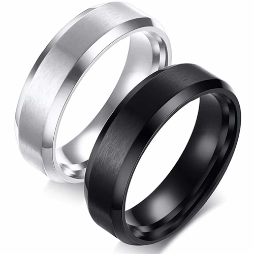 New Forlovelsesring Blank Eller Sort Stål