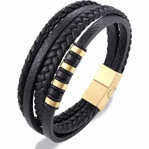 New Milano Goldpl Læderarmbånd