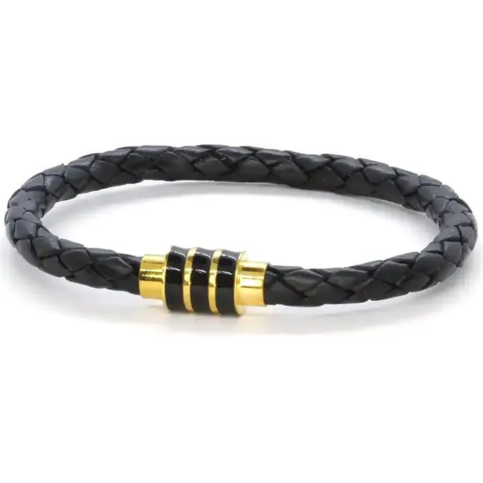 Nezir Læderarmbånd Sort