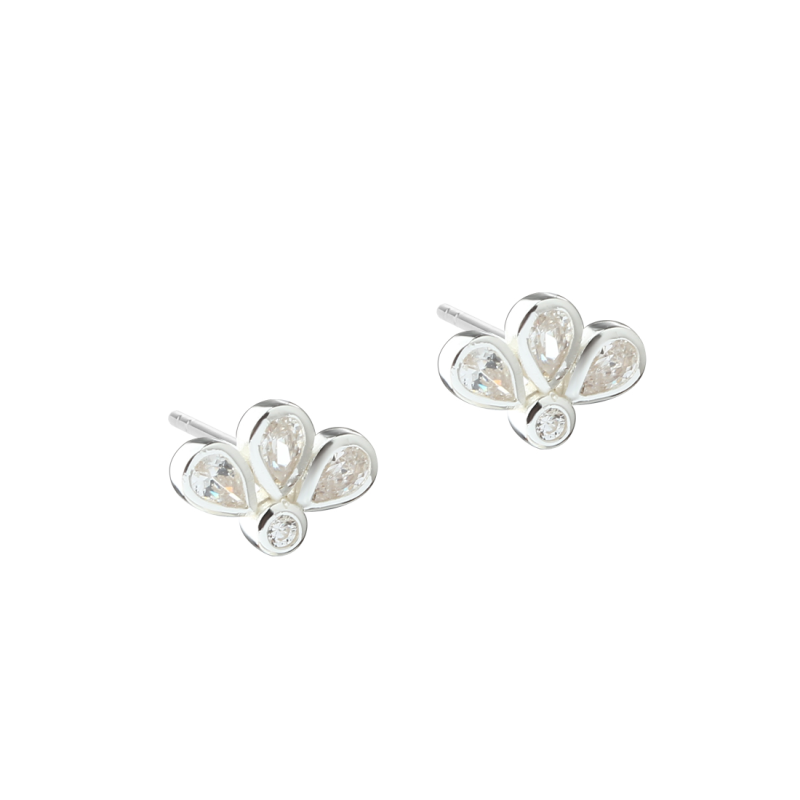 Nora Clear Flower   Silver