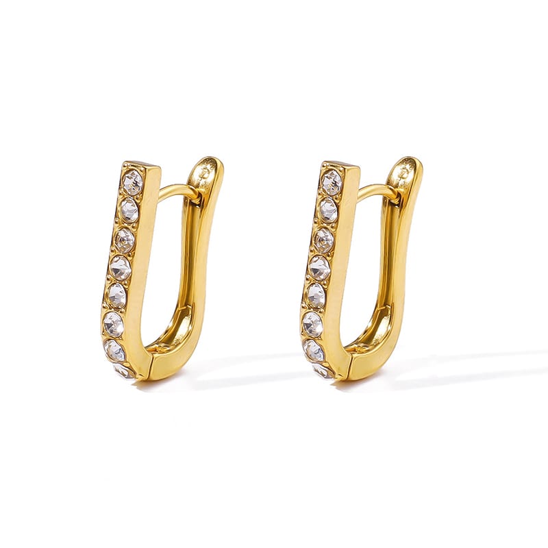 Oval Stone Hoop