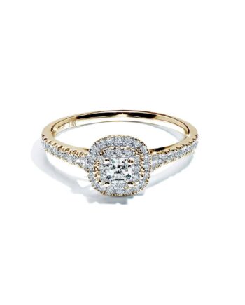 Oxford Dobbelt Halo Guld Radiant Ring