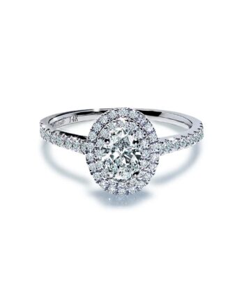 Oxford Dobbelt Halo Oval Ring