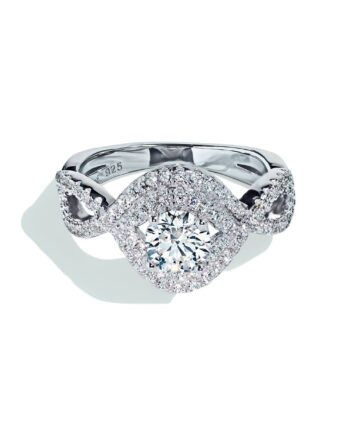 Oxford Dobbelt Halo Ring Med Sten