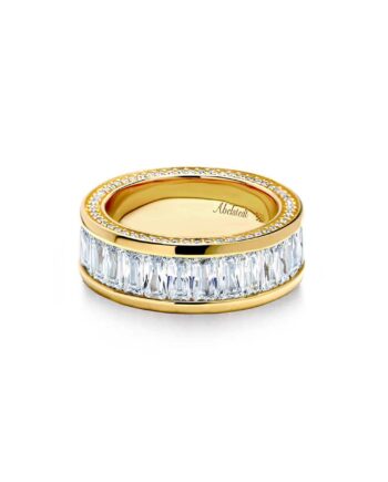 Oxford Emerald Eternity Ring Med Sidesten   Forgyldt Sterlingsølv