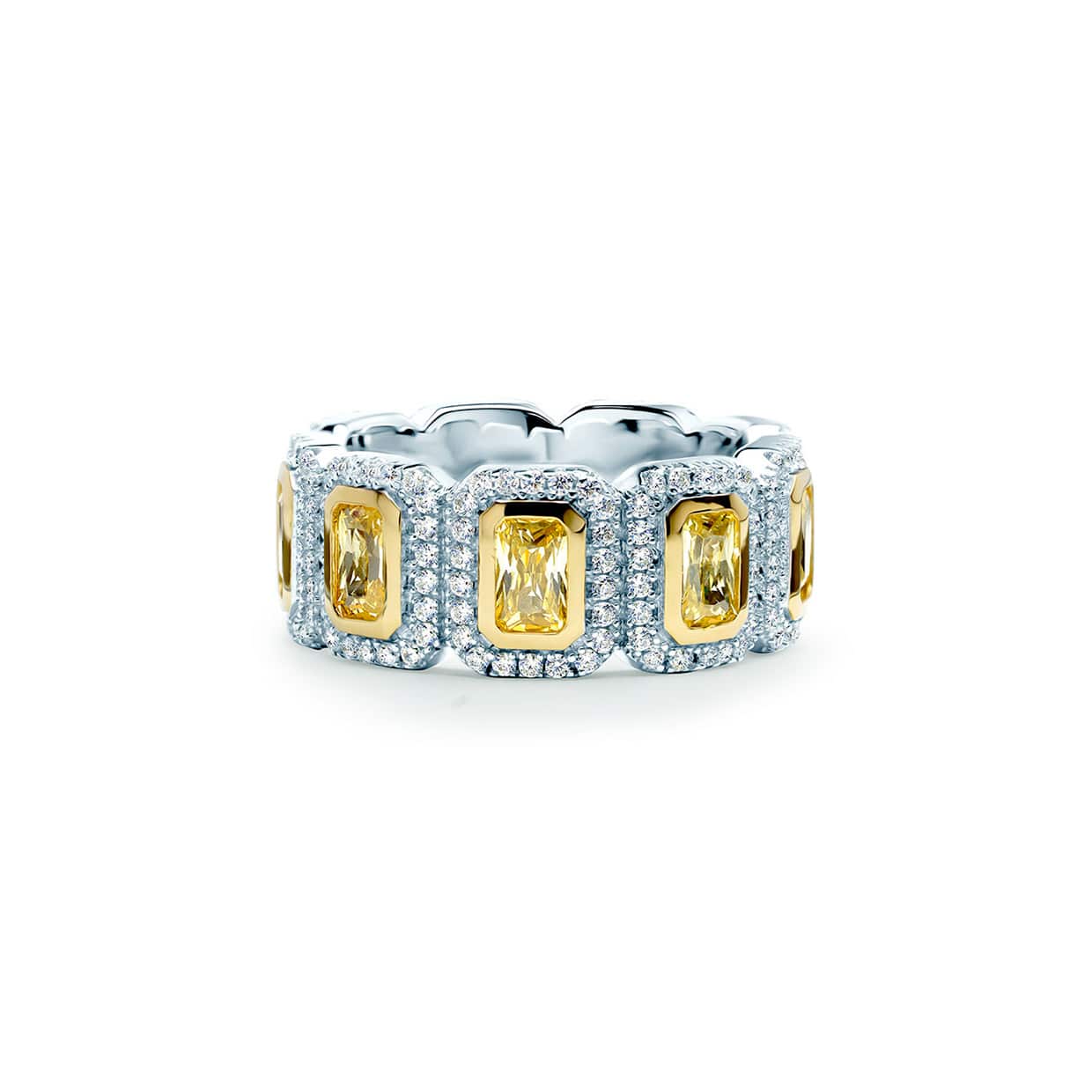Oxford Gul Emerald Cut Eternity Ring