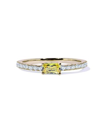 Oxford Gul Loveable Radiant Ring   Forgyldt Sterling Sølv